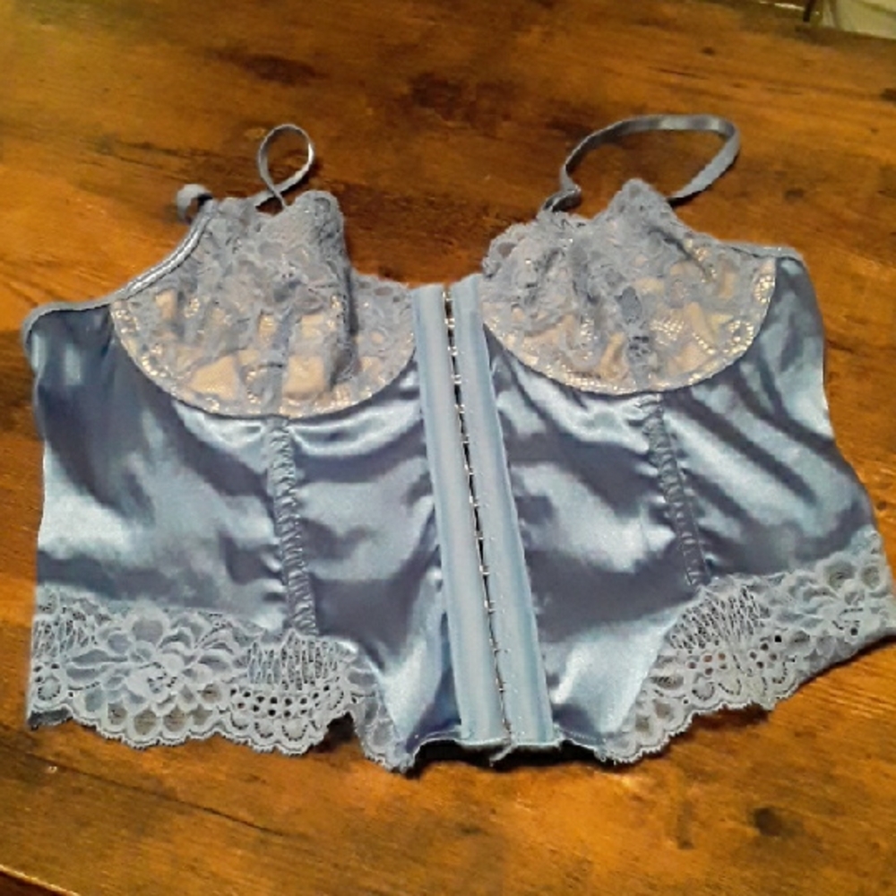 NWOT Medium Shein Bae Blue Sexy Feminine & Flirty Corset Lingerie